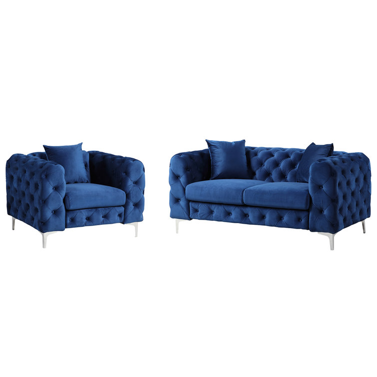 Mercer41 2 Piece Velvet Living Room Set Wayfair